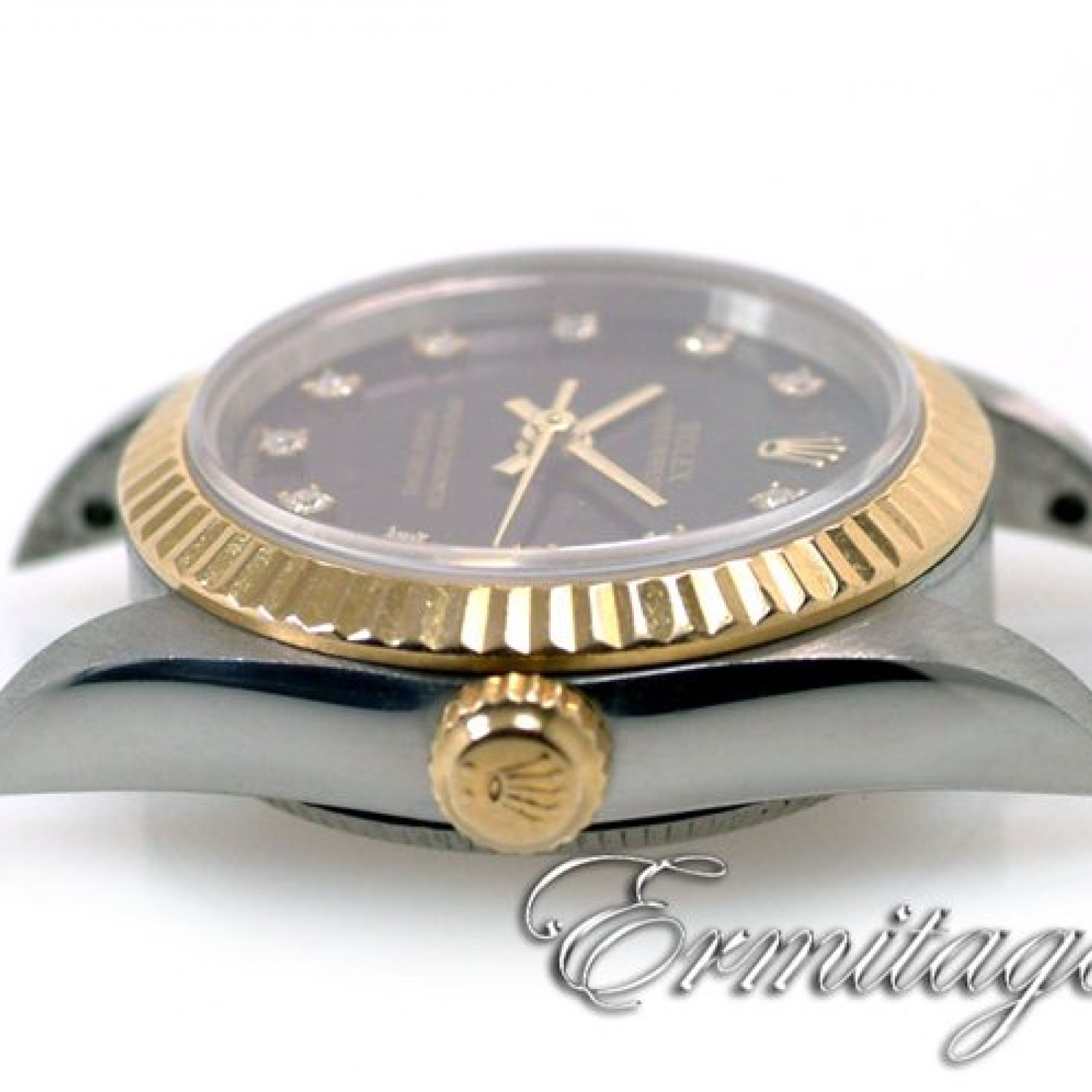 Diamond Rolex Oyster Perpetual 76193 Gold & Steel